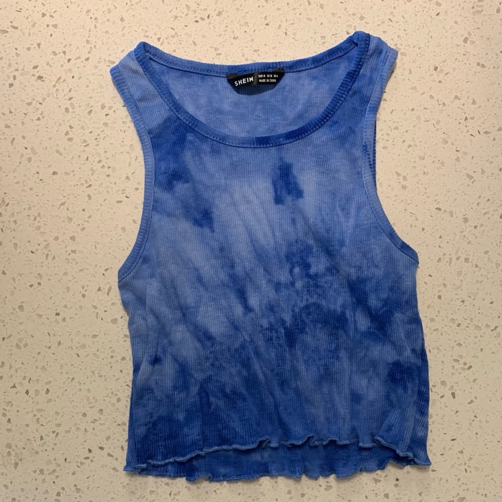 Blue Tie Dye Crop Top NWOT